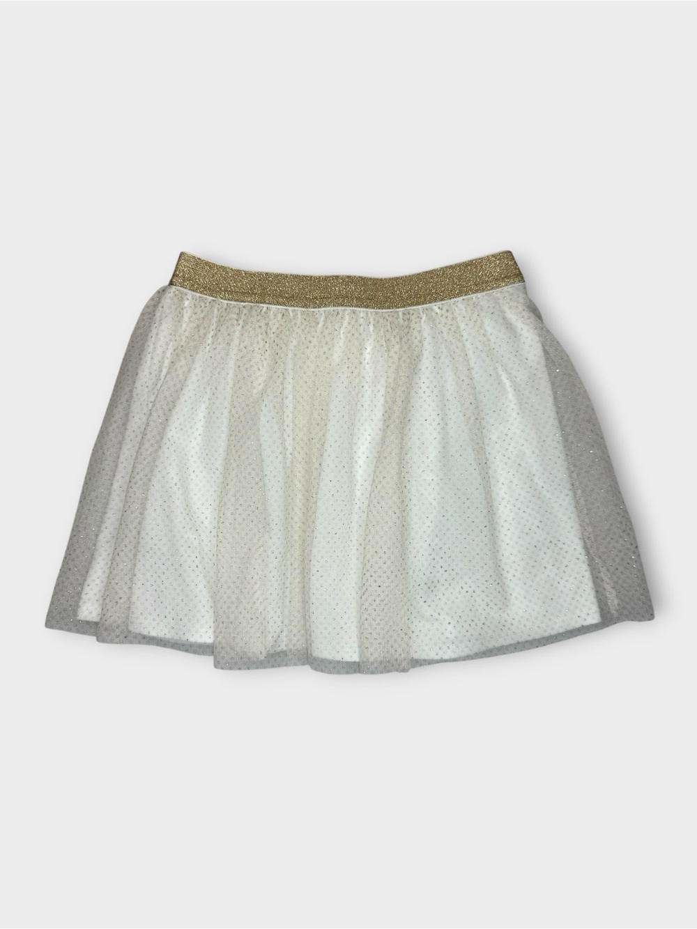 Epic Threads Tulle Gold Sparkle White Skirt